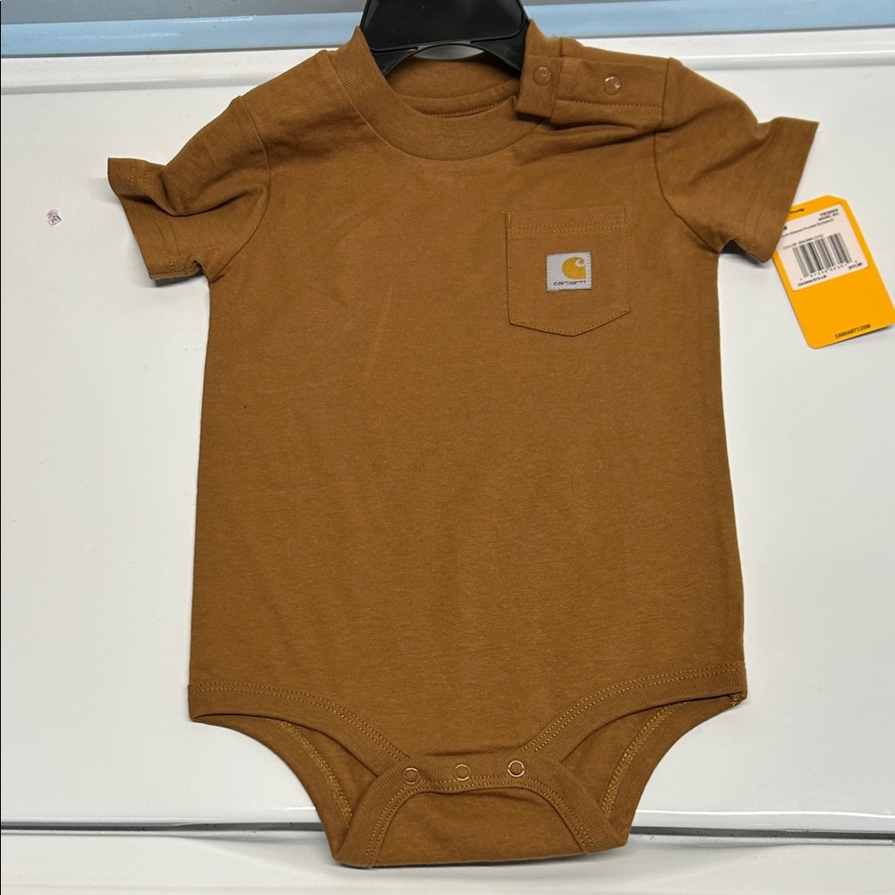 Carhartt Brown Kids Bodysuit with Snap Buttons